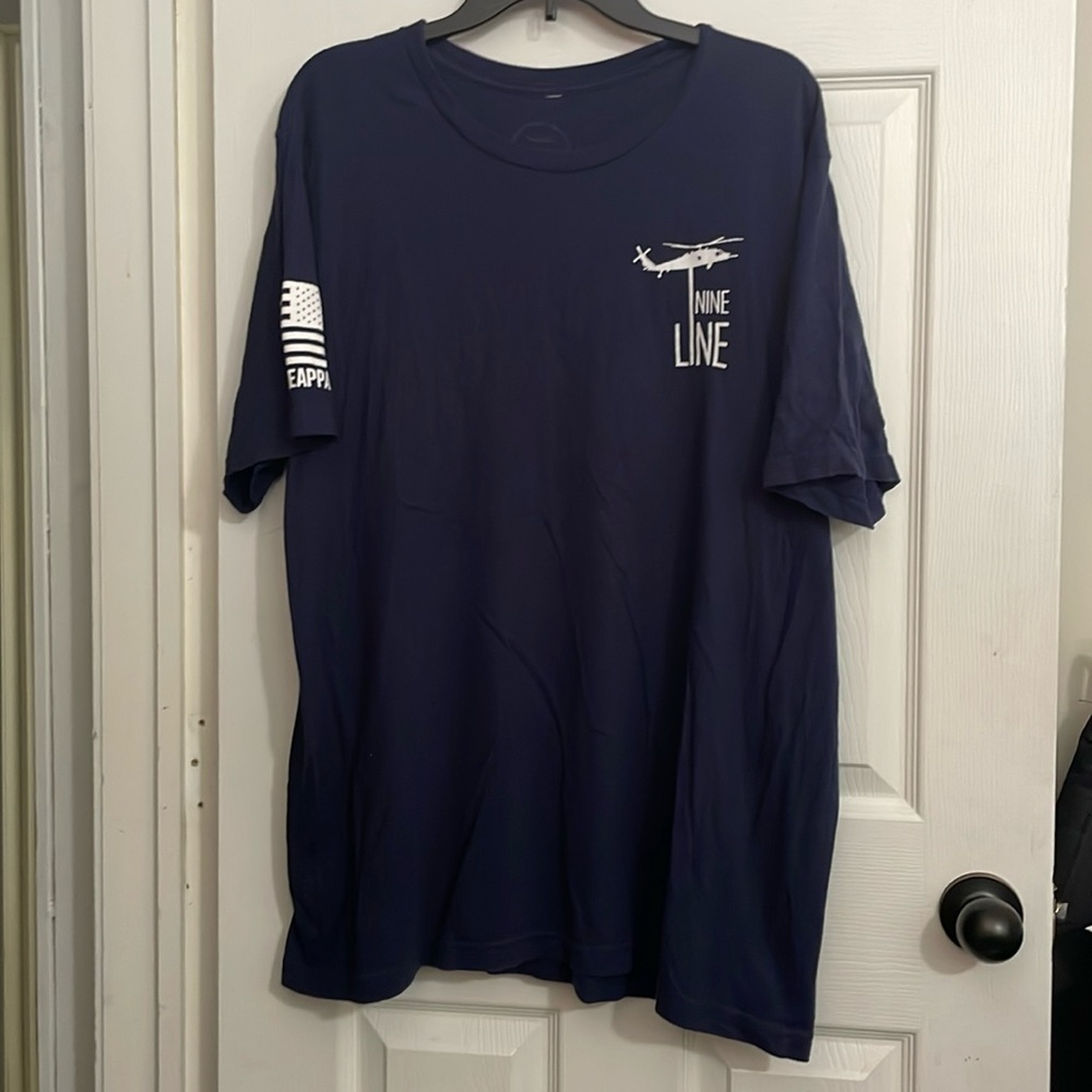 Men's blue NINE LINE t-shirt. Size XXL